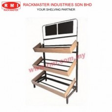 Rectangular Fruit & Vegetable with 3 Levels Wooden Display